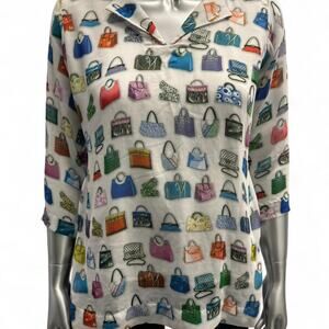 purse print blouse